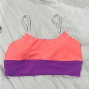 LainSnow Seabrook Skinny Coral and Purple Bikini Top - NWT